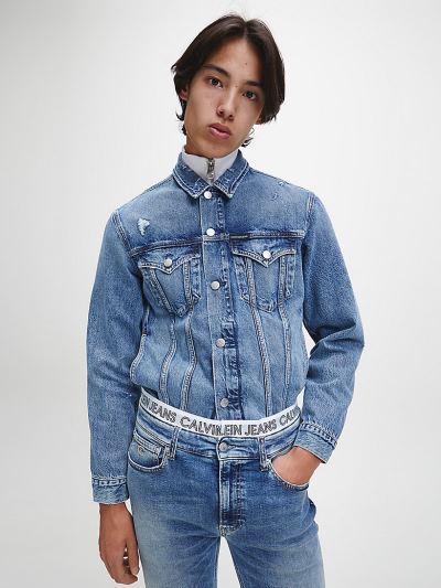Calvin Klein Ruhák HU555922 | Calvin Klein Denim Férfi Dzseki Világos Kék